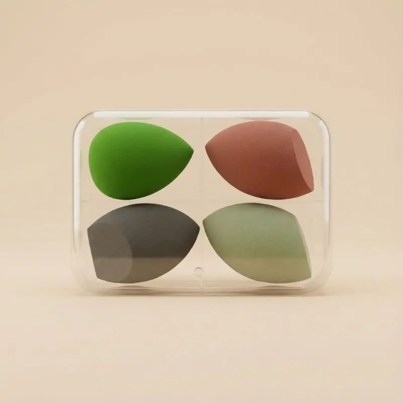 4-piece multi-shape makeup sponge set for foundation and detail blending