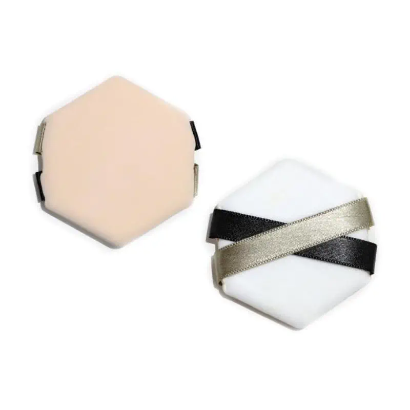 Hexagonal Double Ribbon Air Cushion Powder Puff / 六边形双丝带气垫粉扑
