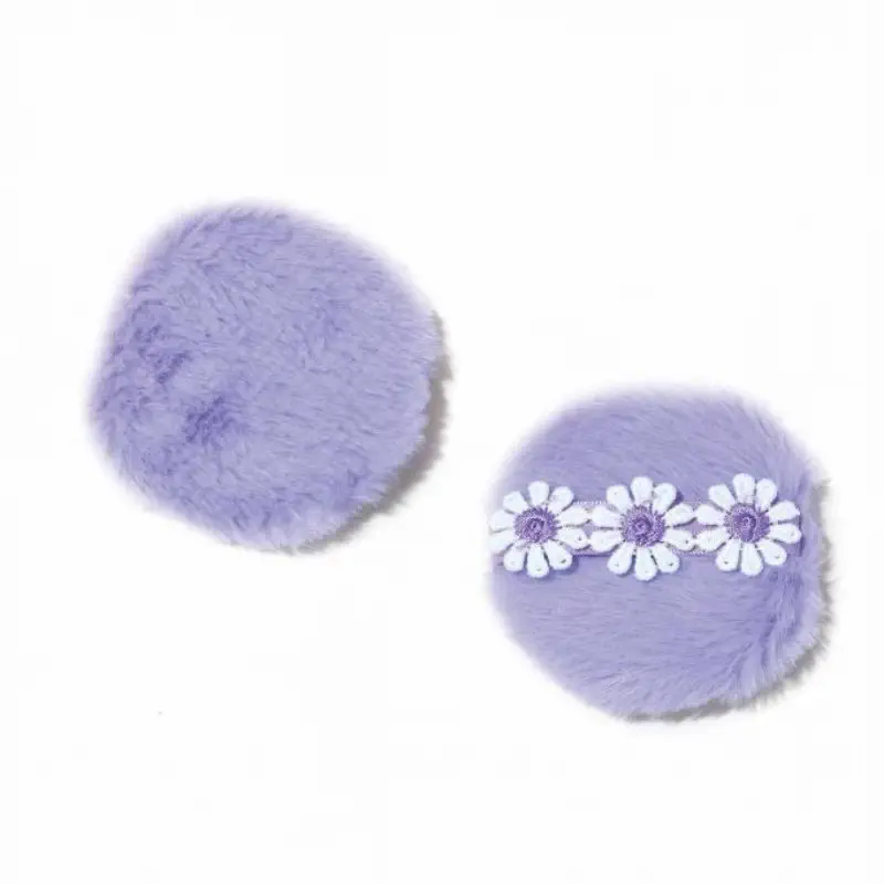 Three Flower Ribbon Long Plush Bow Powder Puff / 三花丝带长毛绒蝴蝶结粉扑